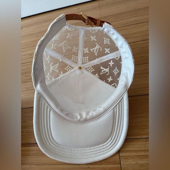 LOUIS VUITTON White Mesh Hat Large Size AUTHENTIC - Picture 14 of 16